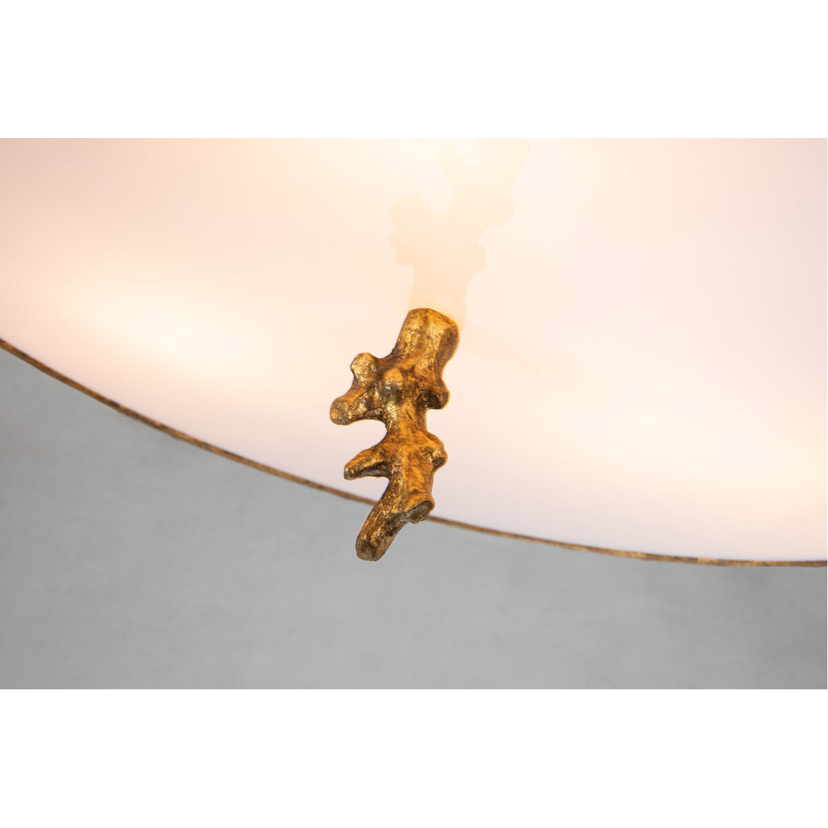 Trellis 3 Light Gold leaf Bath/Flush Mounts Ceiling Light in Gold Leaf with Antique